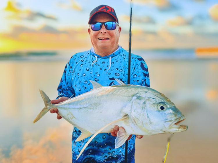 Mike Pereira with a Kingfish on spinning tackle